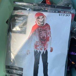 Kids size 8 bloody skeleton Halloween costume new